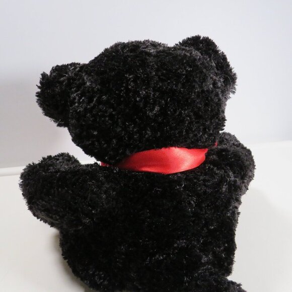 Black & Red Teddy Bear DanDee Collector's Choice with curly fur 10" - Picture 3 of 9